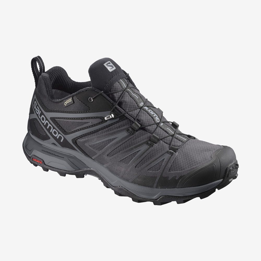 Salomon Singapore Mens Hiking Shoes - X ULTRA 3 GORE-TEX Black | 67239-EUGD